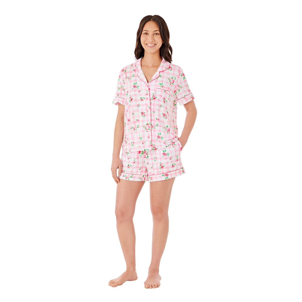 NWT Member's Mark Women's 2-Piece Notch Collar Pajama Set Size XS Floral
